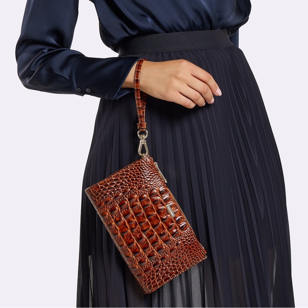 Brahmin Daisy Flame All Over Snake Wristlet Clutch - Picture 5 of 5